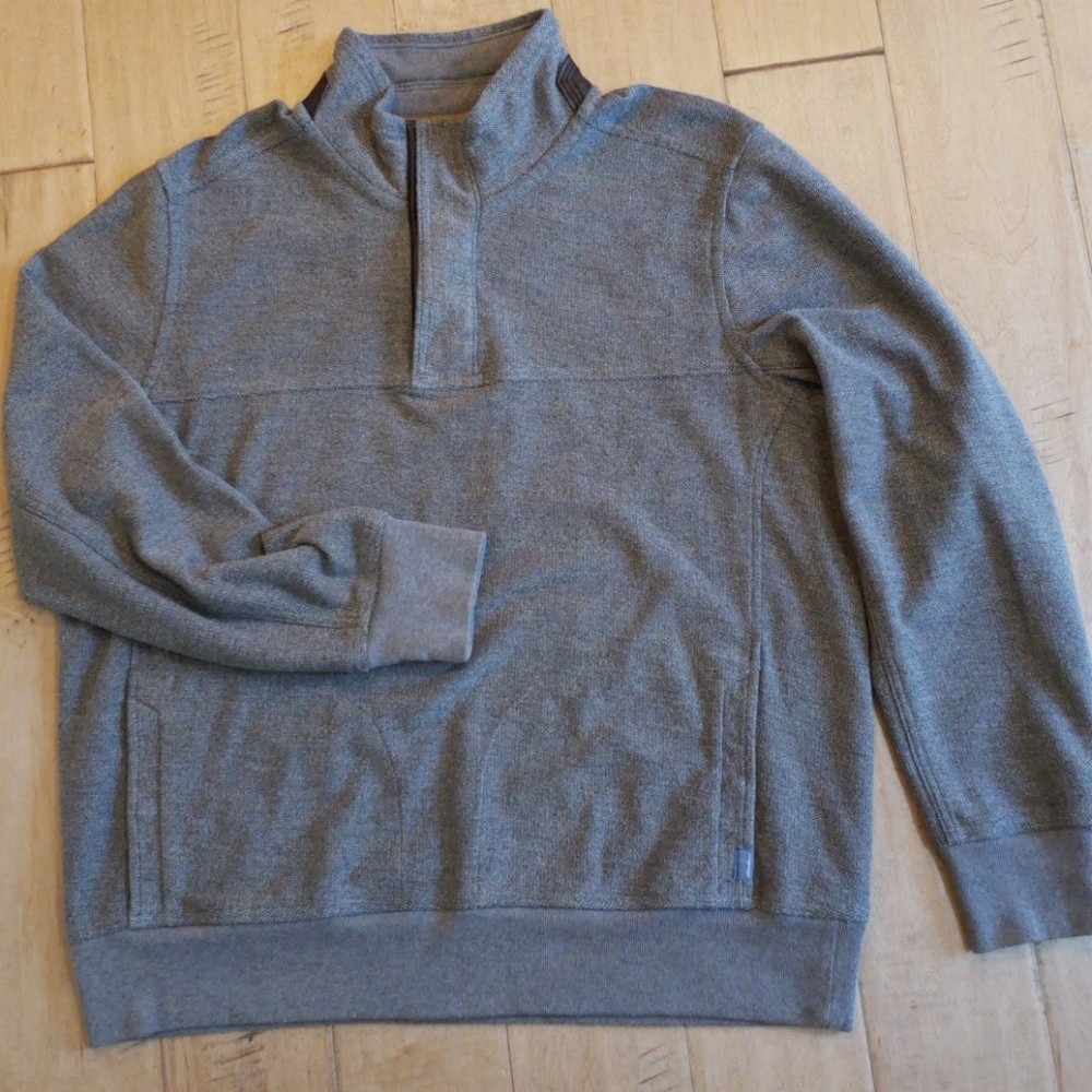 Eddie Bauer Men's Brown Quarter Zip Sweater - Picture 4 of 6